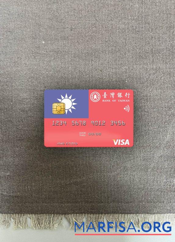 Blank Taiwan Bank of Taiwan visa debit card photolook front download for verification
